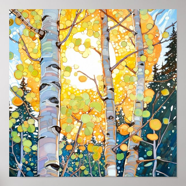 Poster de peinture à l'aquarelle de la forêt de Su (Devant)