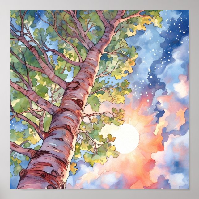 Poster de peinture à l'aquarelle de la forêt de Su (Devant)