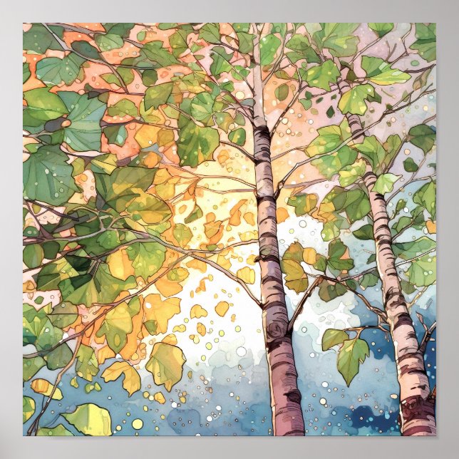 Poster de peinture à l'aquarelle de la forêt de Su (Devant)