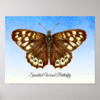 Poster de peinture à l'aquarelle de papillon de bo