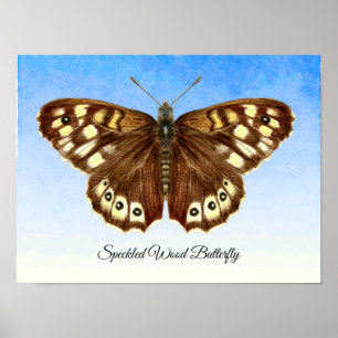 Poster de peinture à l'aquarelle de papillon de bo
