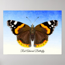 Poster de peinture à l'aquarelle de papillon de l'