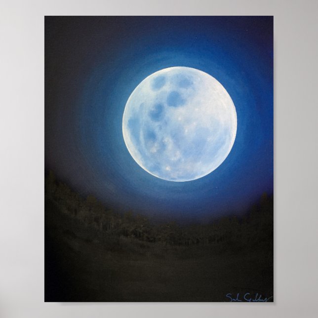 Poster de peinture à l'huile de Pleine lune (Devant)