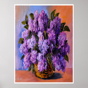 Poster de peinture à l'huile florale Lilacs