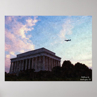 Poster de peinture à l'huile Lincoln Memorial