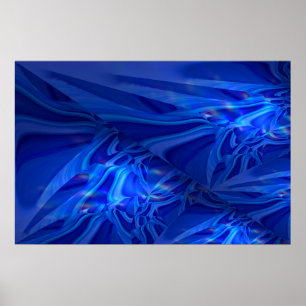 Poster de peinture Abstraite numérique bleu