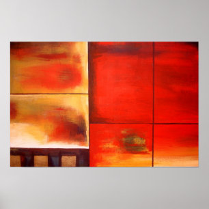 Poster de peinture Abstraite rouge