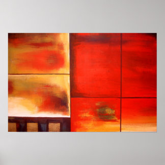 Poster de peinture Abstraite rouge