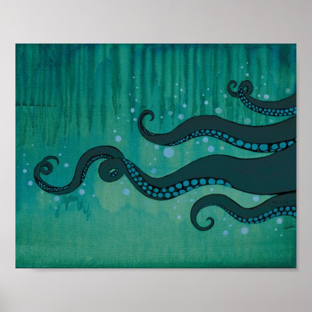 Poster de peinture acrylique Tentacles de pieuvre  (Devant)