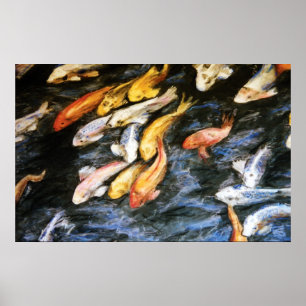 Poster de peinture de Koi Fish Pond