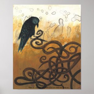 Poster de peinture de la nature de Raven 12 Celtic