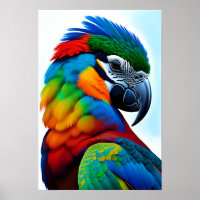 Poster de peinture d'oiseaux aux perroquets macaw 