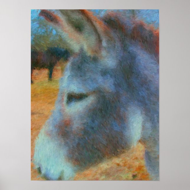 Poster de peinture Donkey et Horse (Devant)