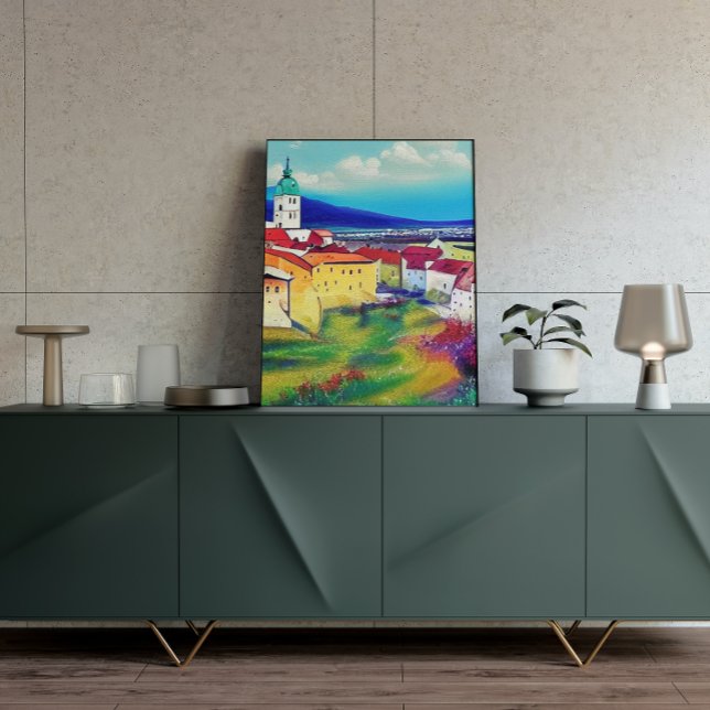 Poster de peinture du château médiéval Nitra (Créateur téléchargé)