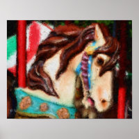 Poster de peinture impressionniste du Cheval Carou