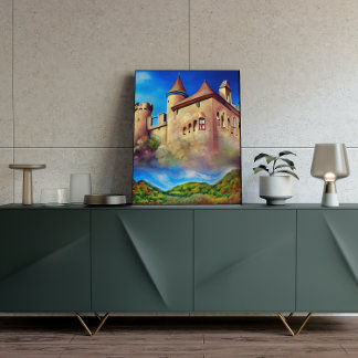 Poster de peinture nature et château