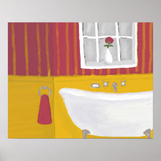 Poster de peinture originale de Bain vintage Impri
