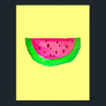 Poster de peinture Pop Art Pink Watermelon<br><div class="desc">Inspiré par l'art pop,  cette illustration originale d'aquarelle est un dessin de mignon,  de hanche,  de rose et de pastèque verte sur un arrière - plan jaune citron pastel. Ce fruit original et amusant design est lumineux et coloré et vous apportera un sourire sûr.</div>
