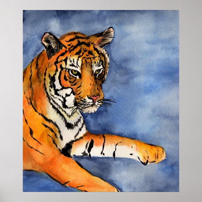 Poster de peinture sur tigre (recadré) (Devant)