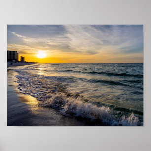 Poster de Pensacola Splashing Waves Sunrise