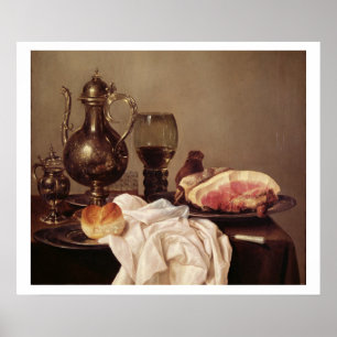 Poster De petit déjeuner toujours la vie (huile sur le