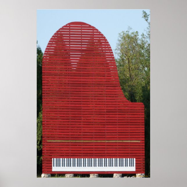 Poster de piano rouge (Devant)