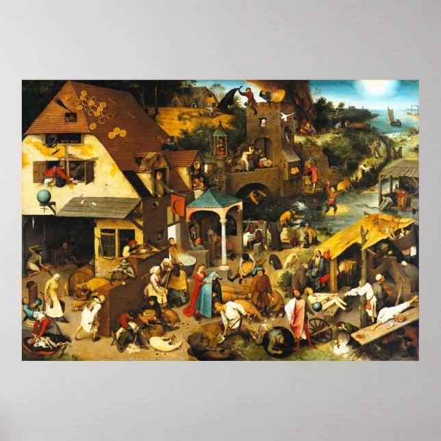 Poster de Pieter Bruegel Netherlandisa Proverbes (Devant)