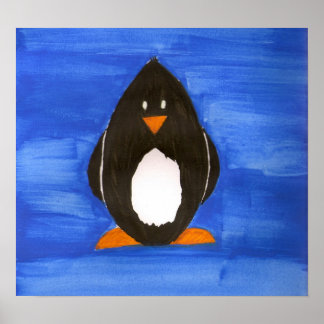 Poster de pingouin aquarelle