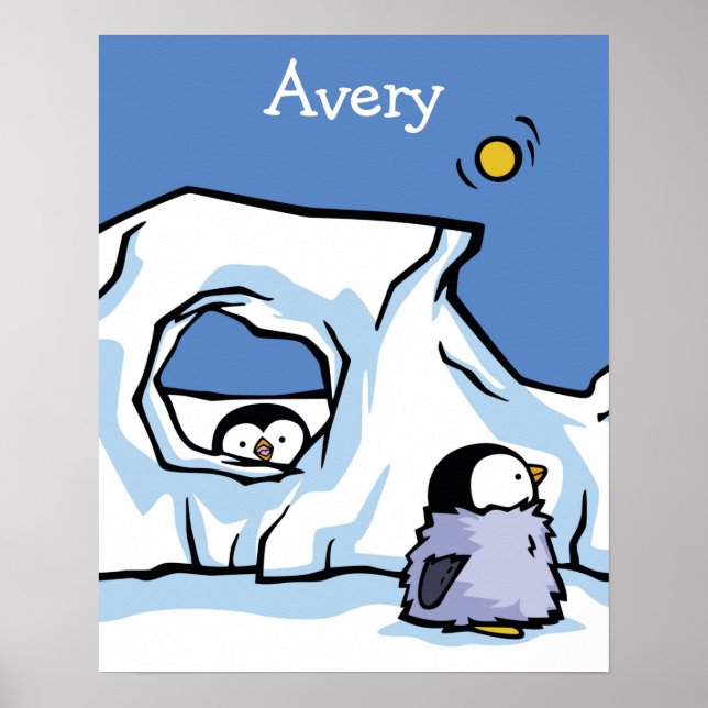 Poster de Pingouin Chick Peek-a-Boo (Devant)