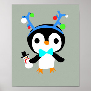 Poster de pingouin de Noël