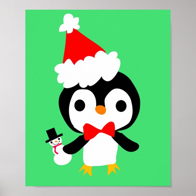 Poster de pingouin de Noël 2 (Devant)