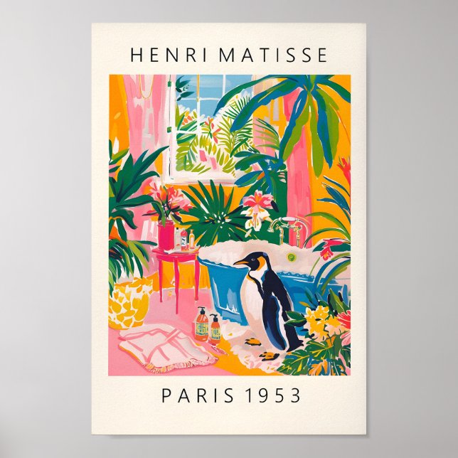 Poster de pingouin drôle, Décor Dopamine, Tropica  (Devant)