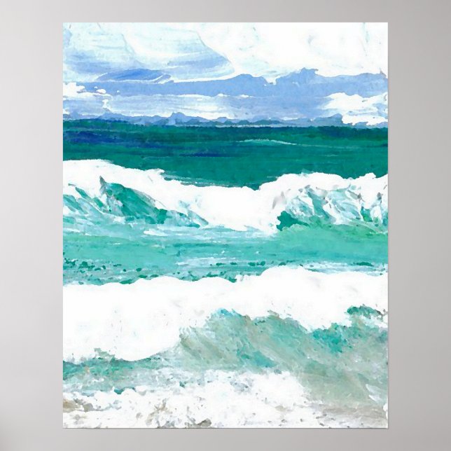 Poster de Plage CricketDiane - Vagues Océaniques e (Devant)