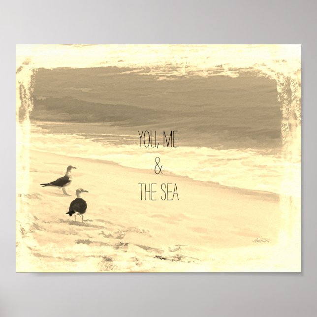 poster de plage photo sepia (Devant)