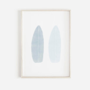 Poster de planche de surf bleu aquarelle