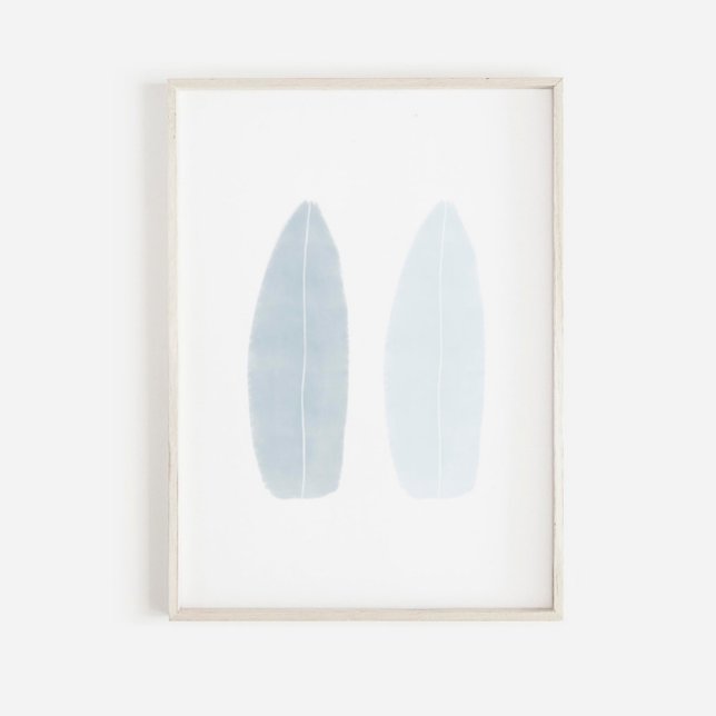 Poster de planche de surf bleu aquarelle (Créateur téléchargé)