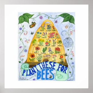Poster de plantes pour les abeilles