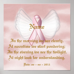 Poster de poème Angelic Pink Ribbon - Personnalise