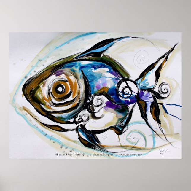 Poster de poisson Abstrait / Design par VinnyFish (Devant)