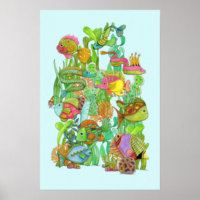 Poster de poisson amusant 16 x 24 (Devant)