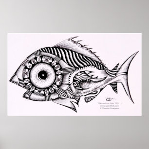Poster de poisson d'art moderne / Design, Geometri