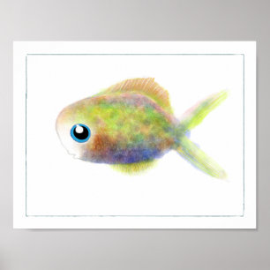 Poster de poisson d'Imaginaire : Garçon à oeil ble