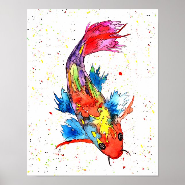 Poster de poisson Koi - 11"x14" (Devant)