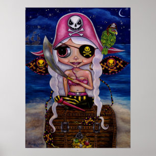 Poster de poitrine rose Pirate