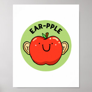 Poster de pomme de pomme de fruit à l'oreille