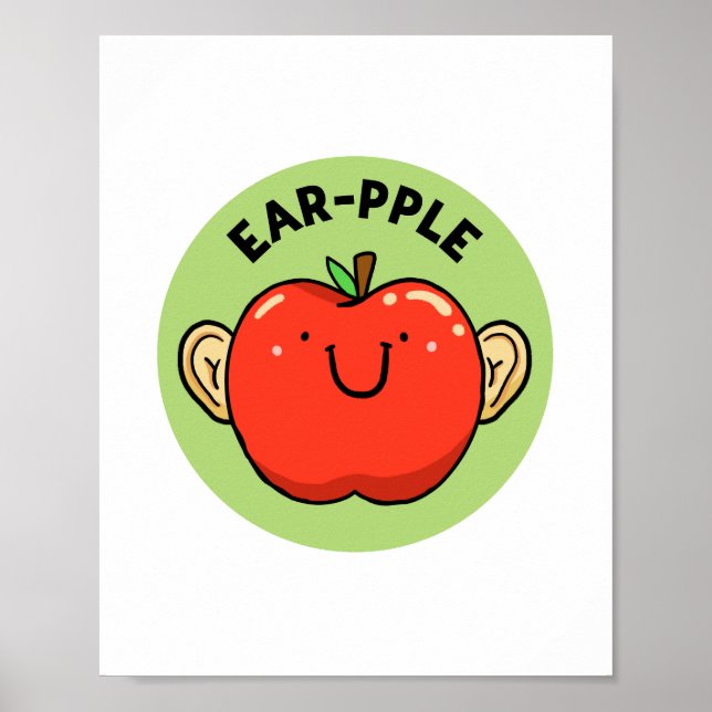 Poster de pomme de pomme de fruit à l'oreille (Devant)