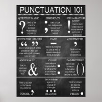 Poster de ponctuation de grammaire anglaise