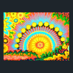 Poster de Pop Art de Psychedelic Sunset Vintage 60<br><div class="desc">Faites que les parents ou les grands-parents se sentent jeunes à nouveau, ou les enfants, considèrent ce "vintage" - Est votre meilleur ami dans l'hippie rétro chic? Alors... c'est ça... Pour en savoir plus, consultez : www.zazzle.com/INTHEPRESENT* (grossistes ou détaillants - nous prendrons nos oeuvres privées pour vous, si la commande...</div>
