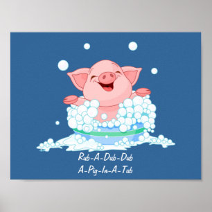 Poster de porc dans un bain