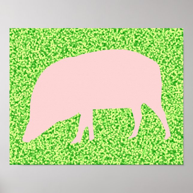 Poster de porc rose (Devant)